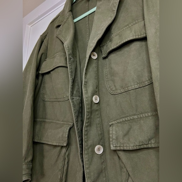 ZARA Army Green Cargo Utility Jacket - Size XL Women’s - Picture 2 of 4